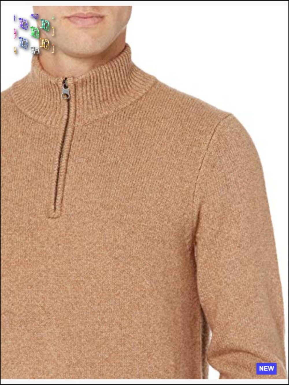 Men's Long-Sleeve Quarter-Zip Pullover Sweater Soft Touch Midweight Relaxed Fit - Picture 4 of 7